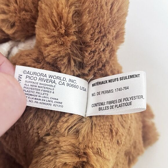 Aurora World Riley Teddy Bear With Striped Scarf Plush Stuffed Animal 8” - Picture 8 of 10